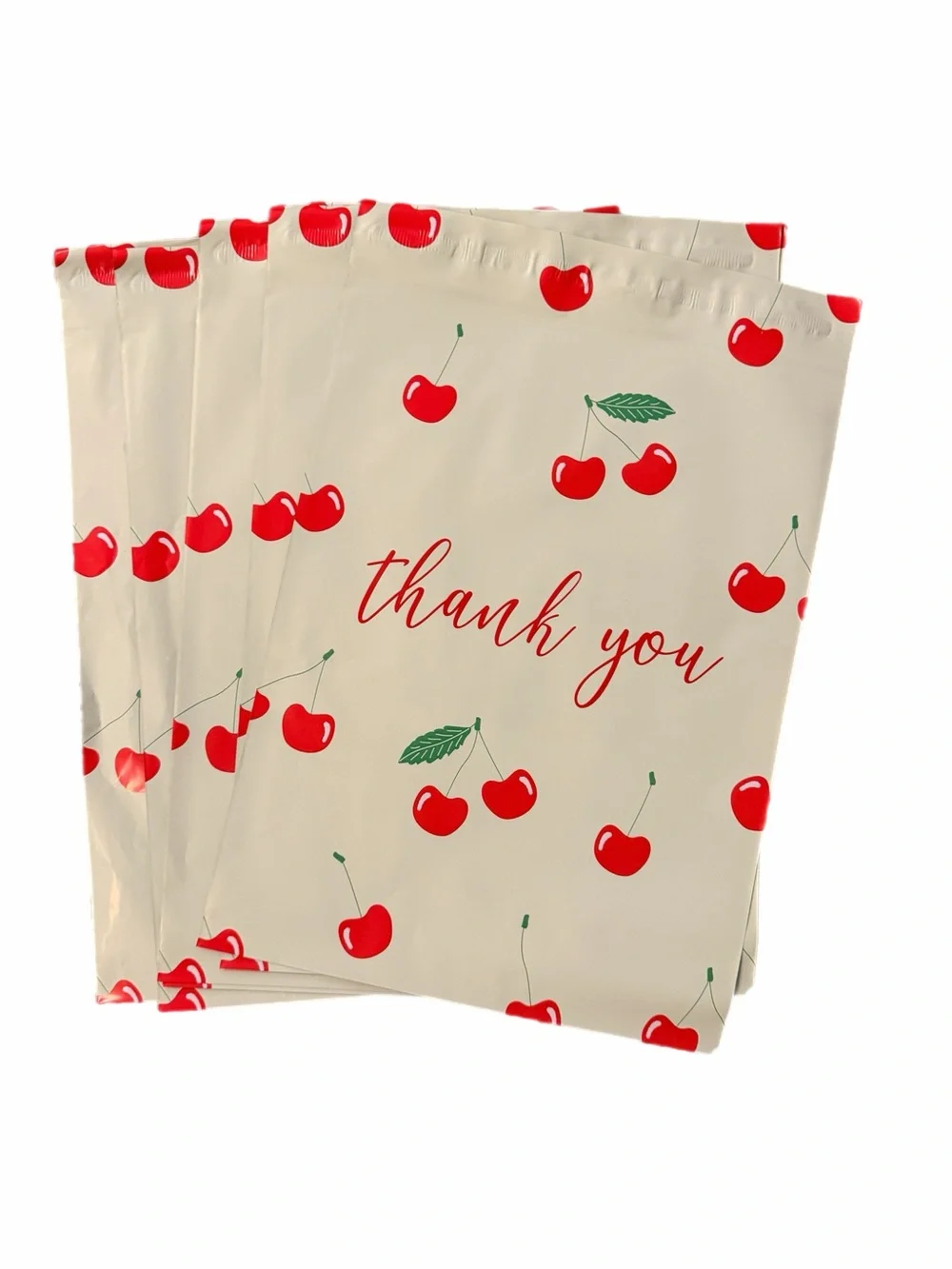 10 Pack Cherry Thank You Poly Mailers 10x13 Shipping Bags Boutique Packaging